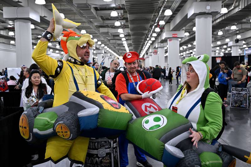 NEW YORK, NEW YORK - OCTOBER 14: Cosplayers posing as Mario Kart characters attend New York Comic Con 2023 - Day 3 at Javits Center on October 14, 2023 in New York City. (Photo by Roy Rochlin/Getty Images for ReedPop)