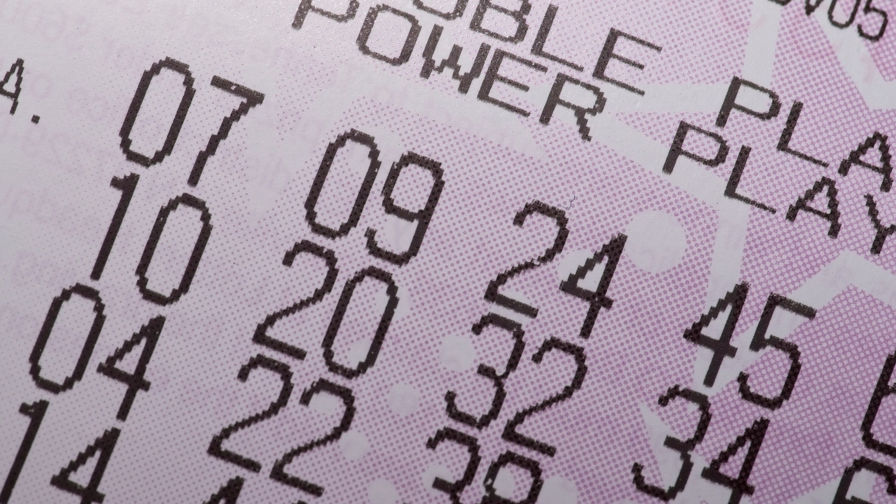 Close up of lottery ticket