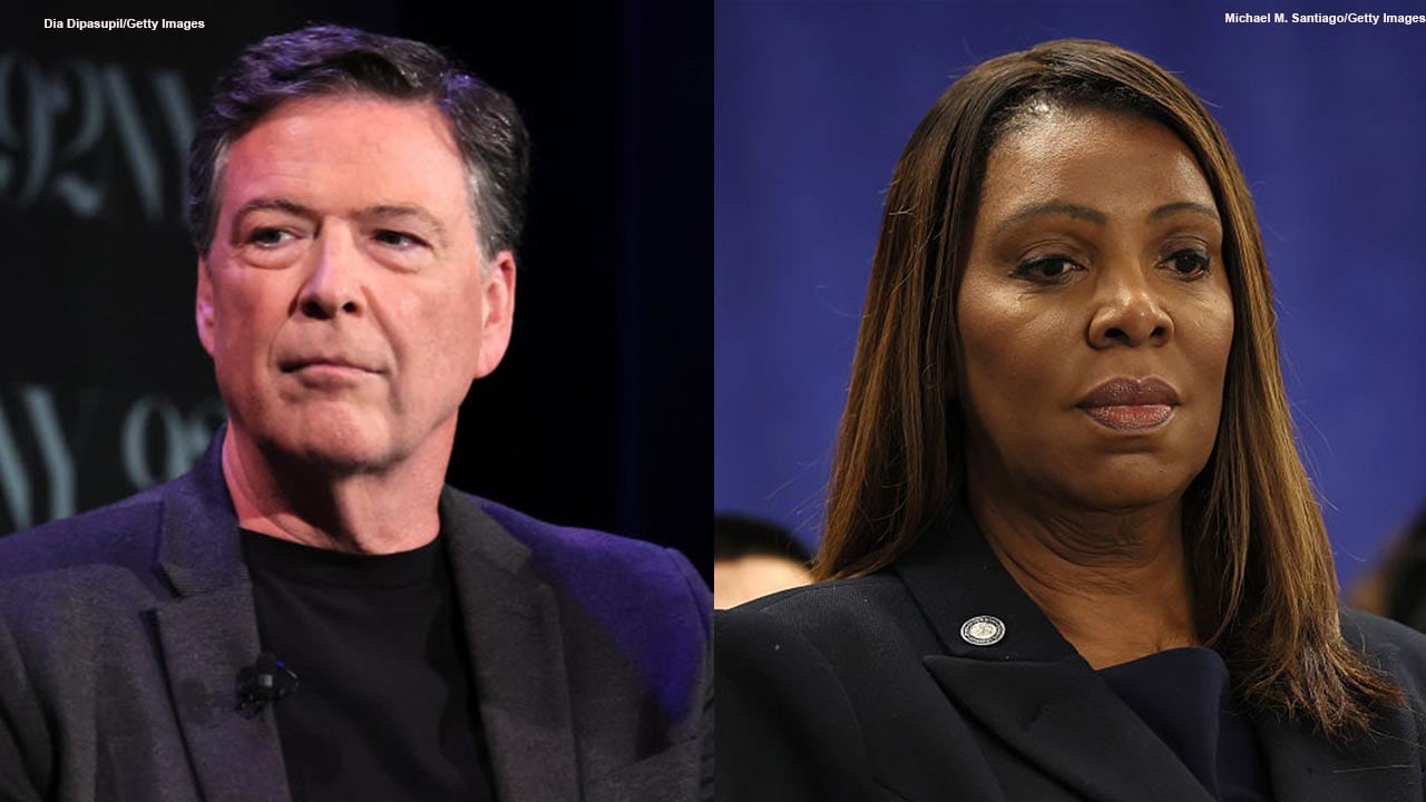 James Comey (L) and Letitia James (R).
