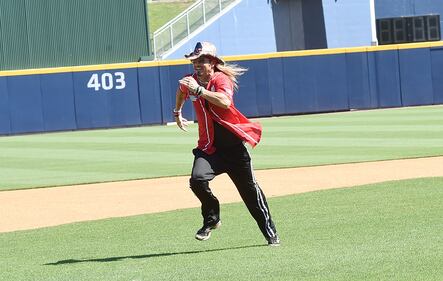 NASHVILLE, TN - JUNE 07:  Bret Michaels showed off his softball skills for charity at City of Hope's 26th Annual Celebrity Softball Game at First Tennessee Park on June 7, 2016 in Nashville, Tennessee.  (Photo by Rick Diamond/Getty Images for City Of Hope)